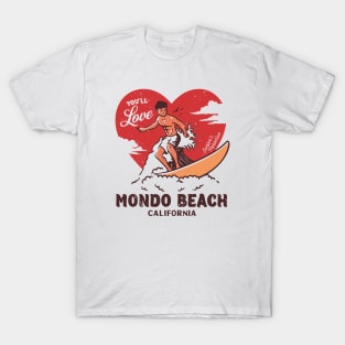 Vintage Surfing You'll Love Mondo Beach, California // Retro Surfer's Paradise T-Shirt